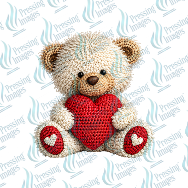UVD 7048 Faux Yard Valentine Bear — detail view — Pressing Images Canada