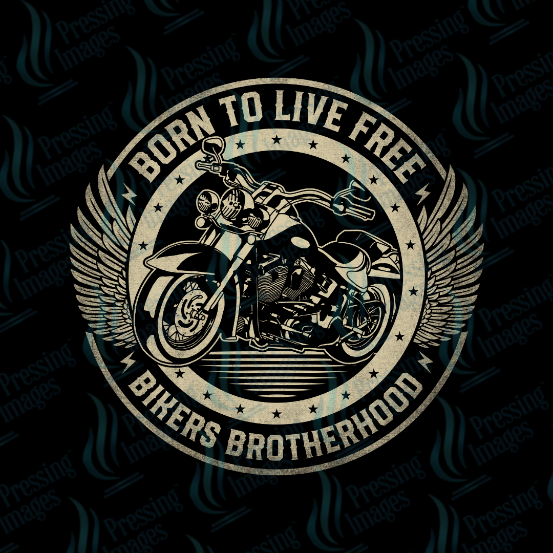 DTF 7108 Bikers Brotherhood — detail view — Pressing Images Canada