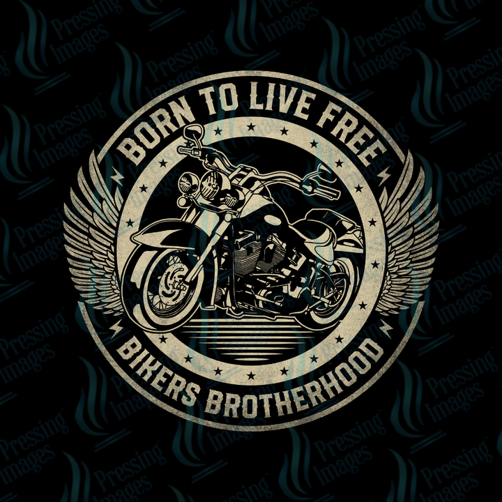 DTF 7108 Bikers Brotherhood — detail view — Pressing Images Canada