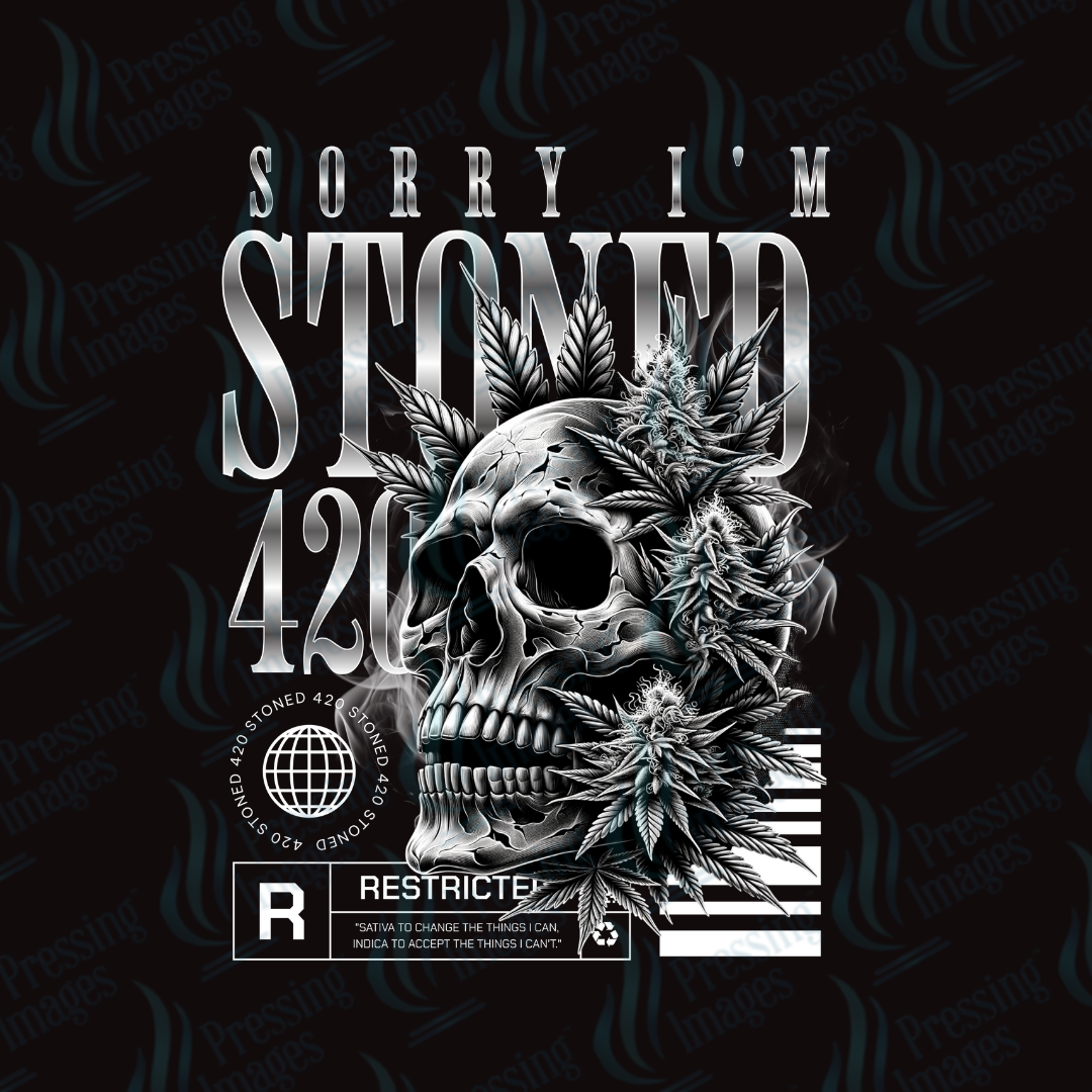 DTF 7133 Sorry I'm Stoned — detail view — Pressing Images Canada