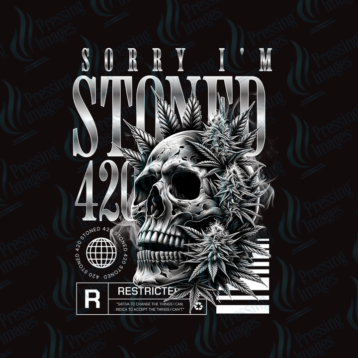 DTF 7133 Sorry I'm Stoned — detail view — Pressing Images Canada