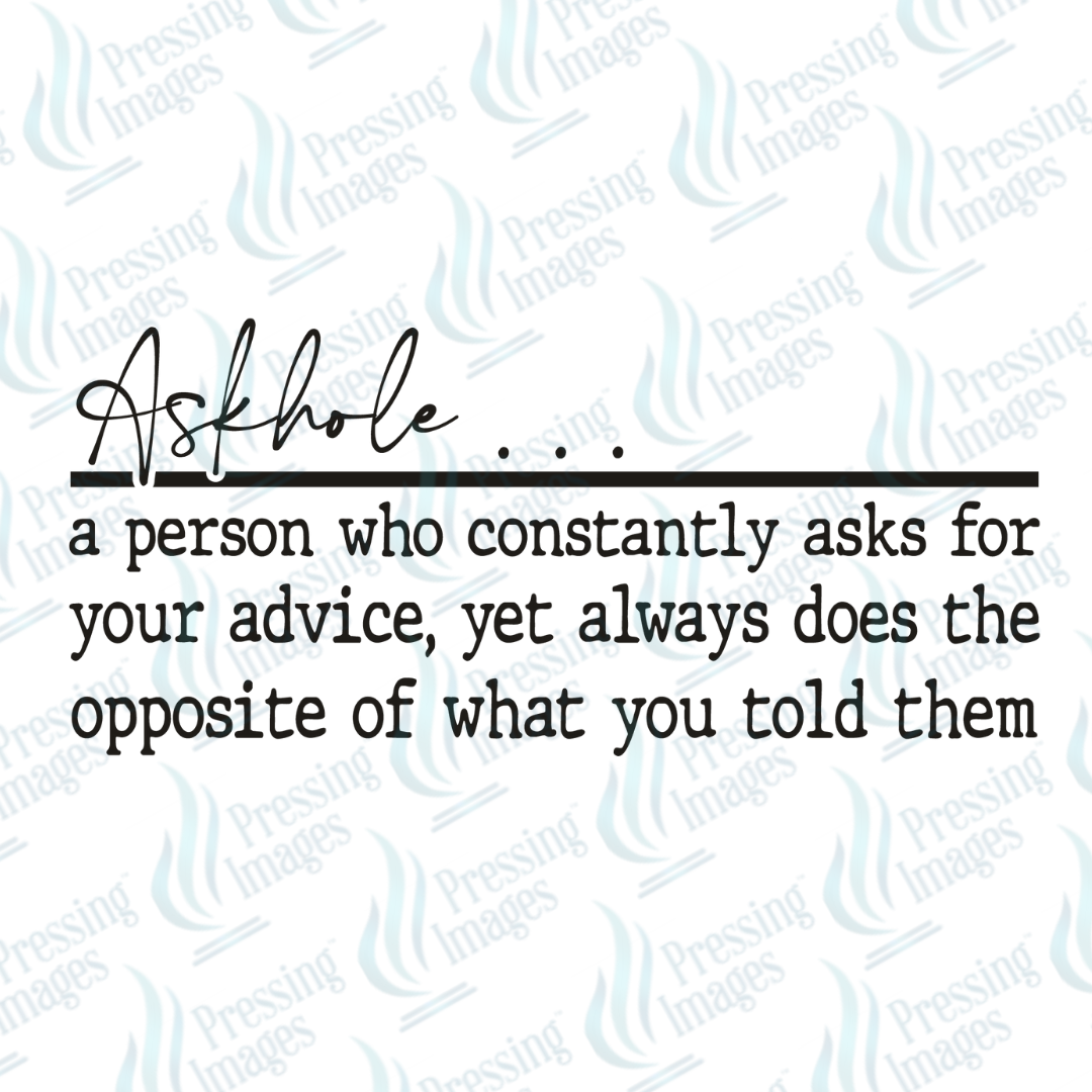 DTF 7136 Askhole — detail view — Pressing Images Canada