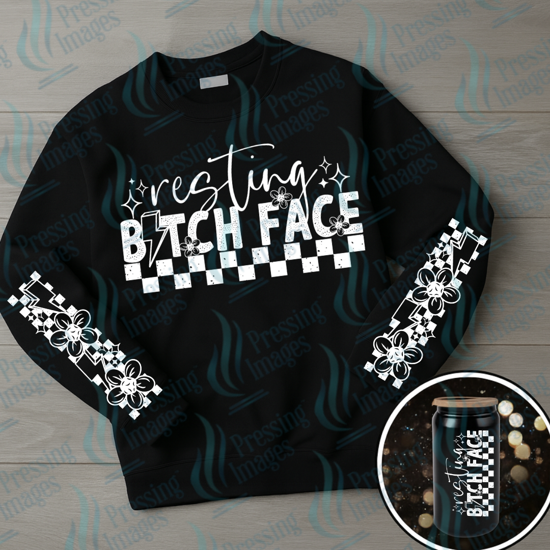 DTF 7161 Resting Bitch Face w/2 sleeves