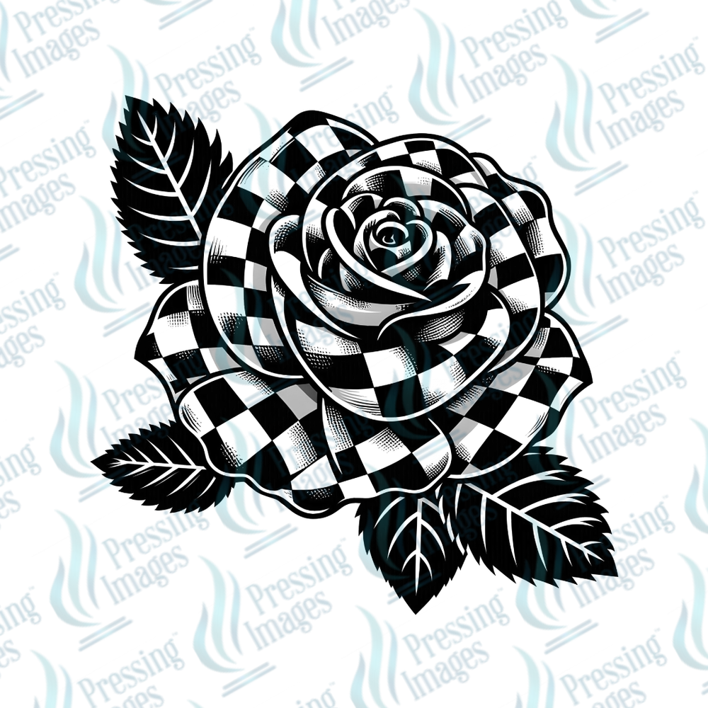 UVD 7188 Checkered Rose — detail view — Pressing Images Canada