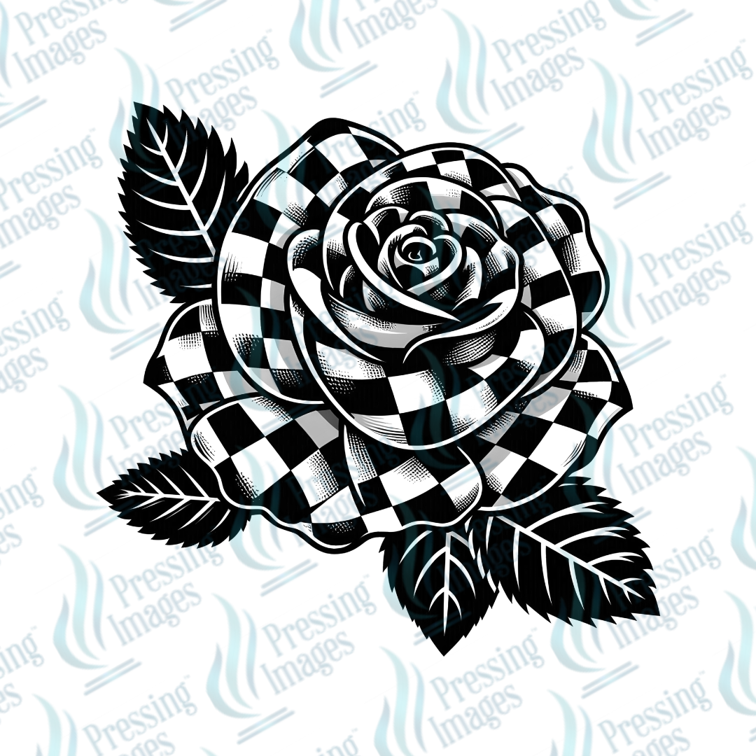 UVD 7188 Checkered Rose — detail view — Pressing Images Canada