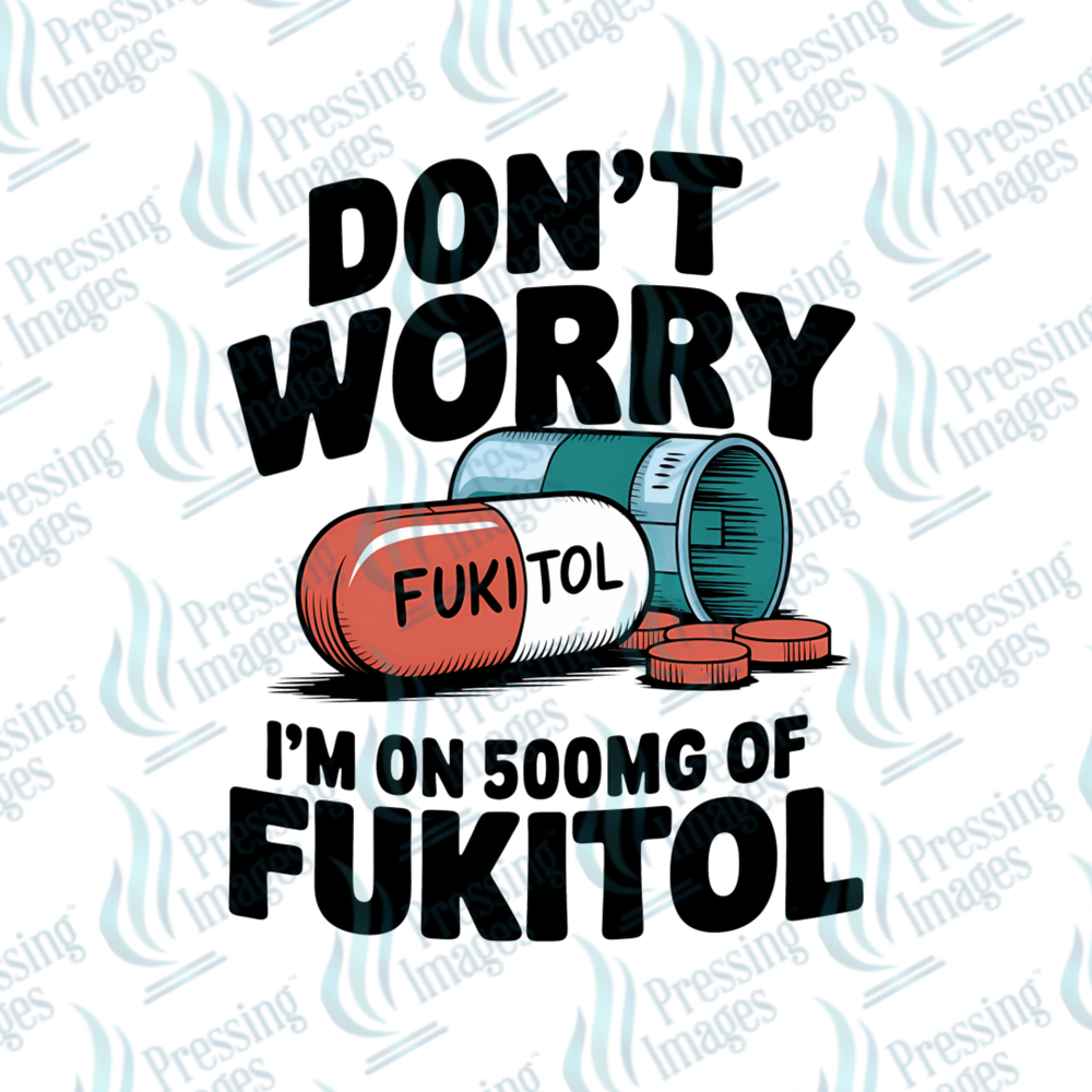 DTF 7192 Don't Worry — detail view — Pressing Images Canada