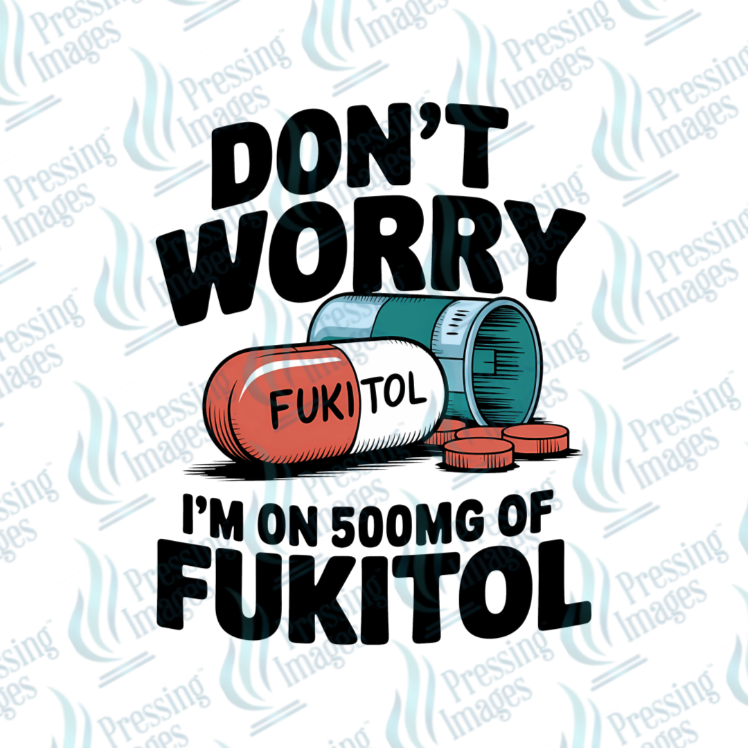 DTF 7192 Don't Worry — detail view — Pressing Images Canada