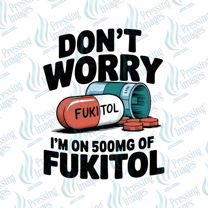 DTF 7192 Don't Worry — detail view — Pressing Images Canada