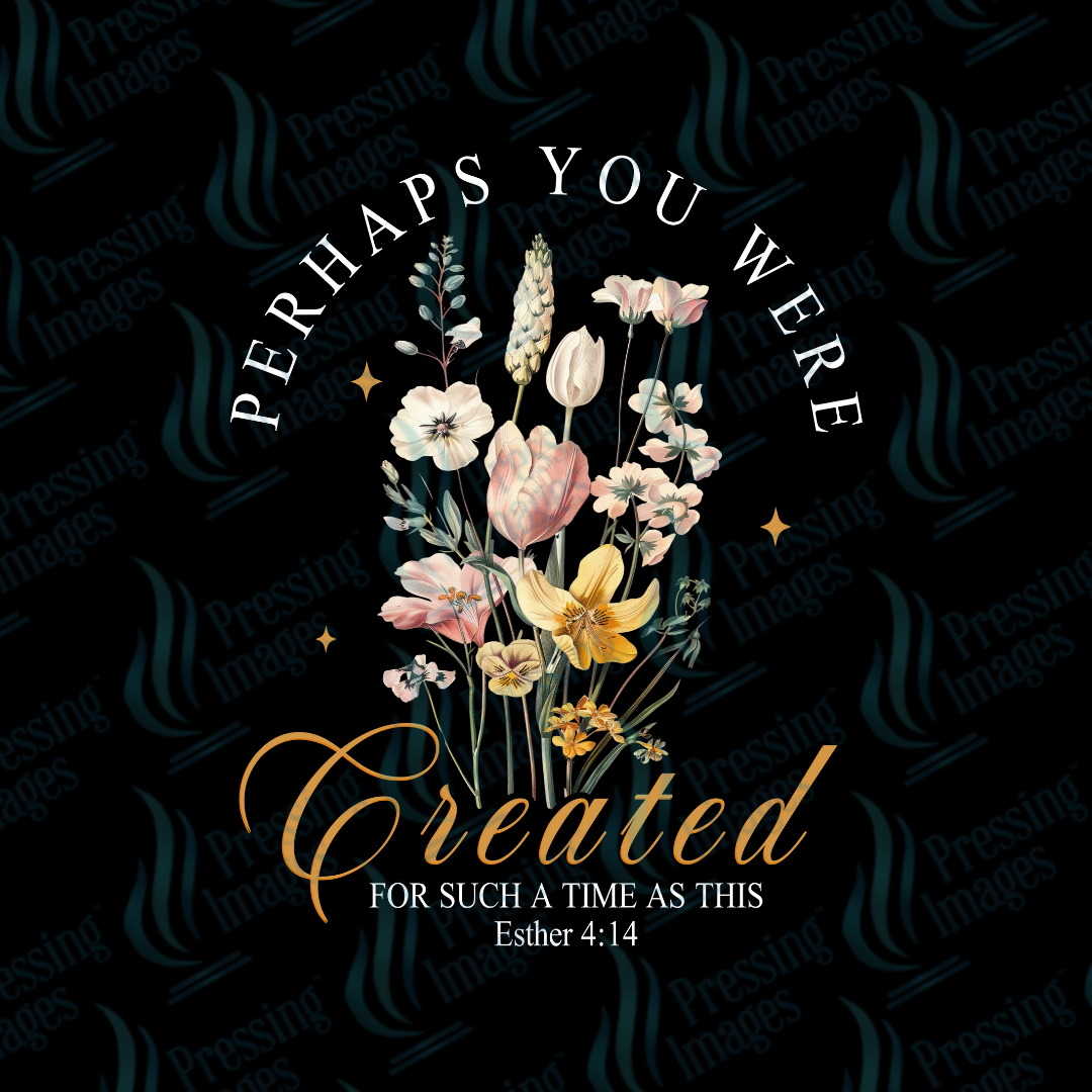DTF 7195 Floral Christian — detail view — Pressing Images Canada