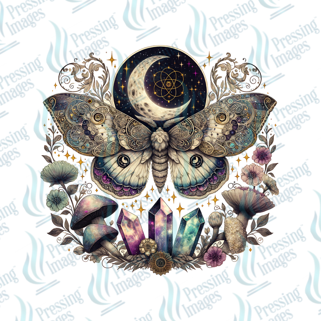 UVD 7203 Lunar Moth Moon — detail view — Pressing Images Canada