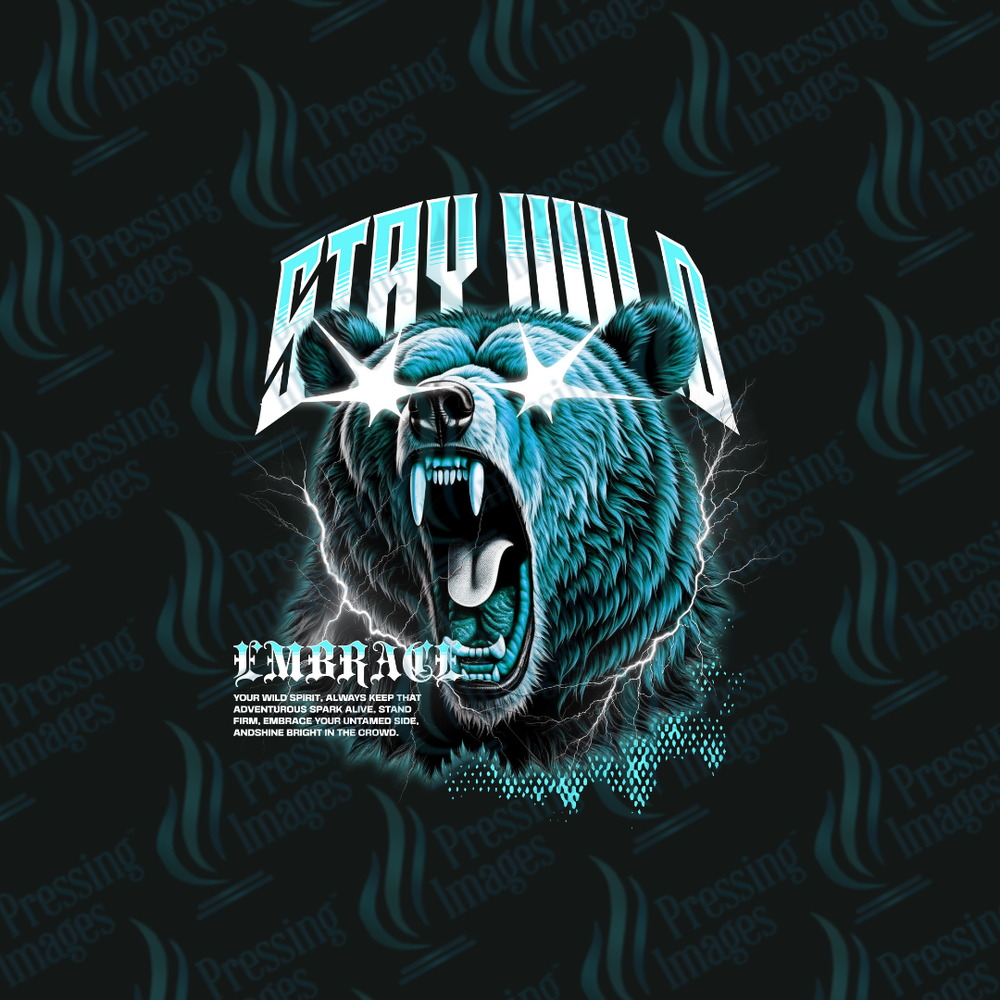 DTF 7208 Stay Wild — detail view — Pressing Images Canada