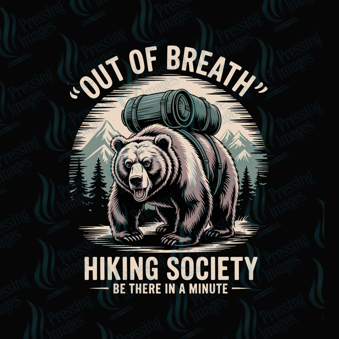 DTF 7233 Out Of Breath Hiking — detail view — Pressing Images Canada