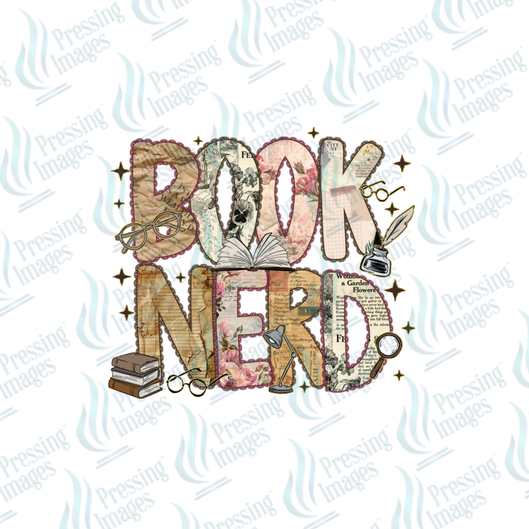 DTF 7239 Book Nerd — detail view — Pressing Images Canada