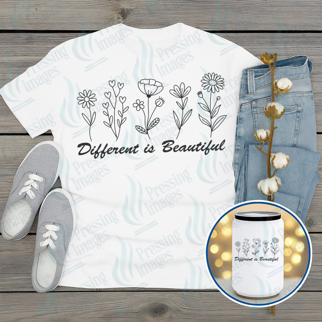 DTF 7244 Different Is Beautiful — application example — Pressing Images Canada