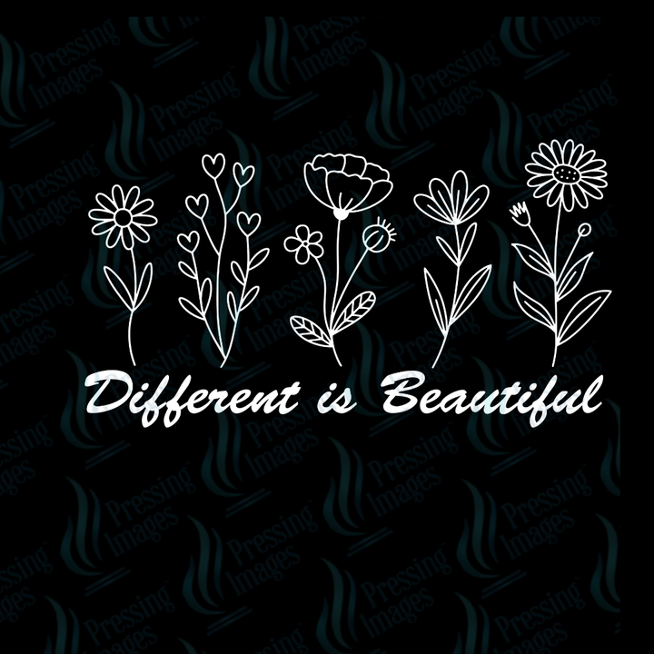 DTF 7244 Different Is Beautiful — size reference — Pressing Images Canada