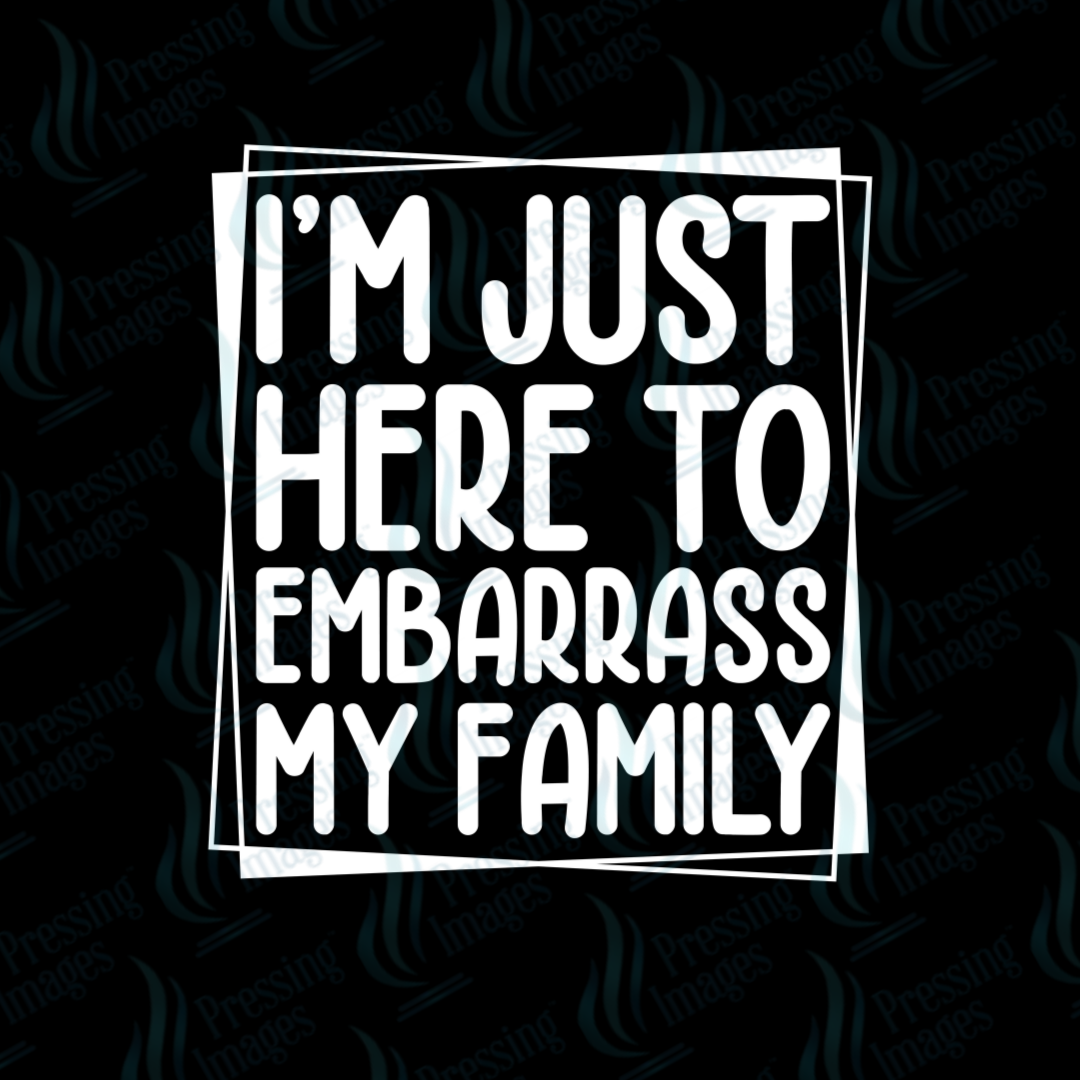 UVD 7305 I'm Just Here To Embarrass My Family — detail view — Pressing Images Canada