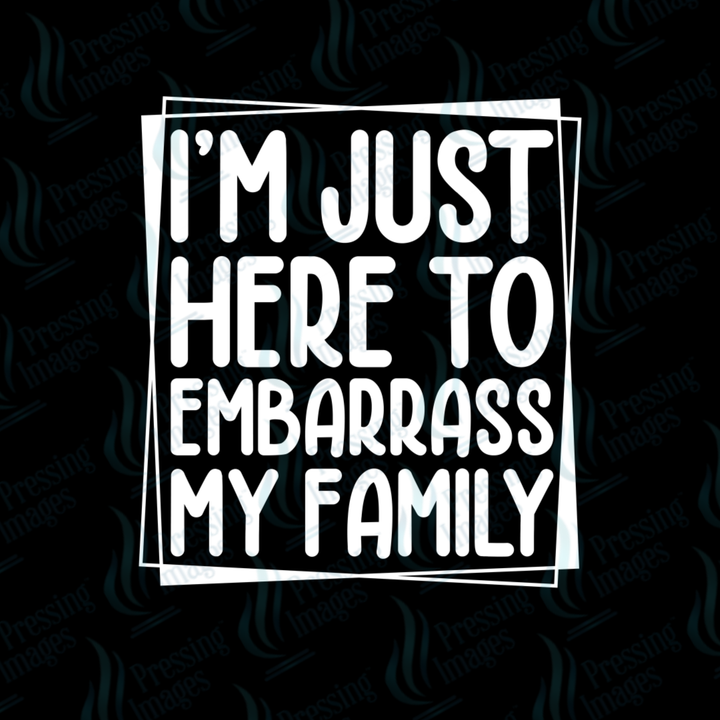 UVD 7305 I'm Just Here To Embarrass My Family — detail view — Pressing Images Canada