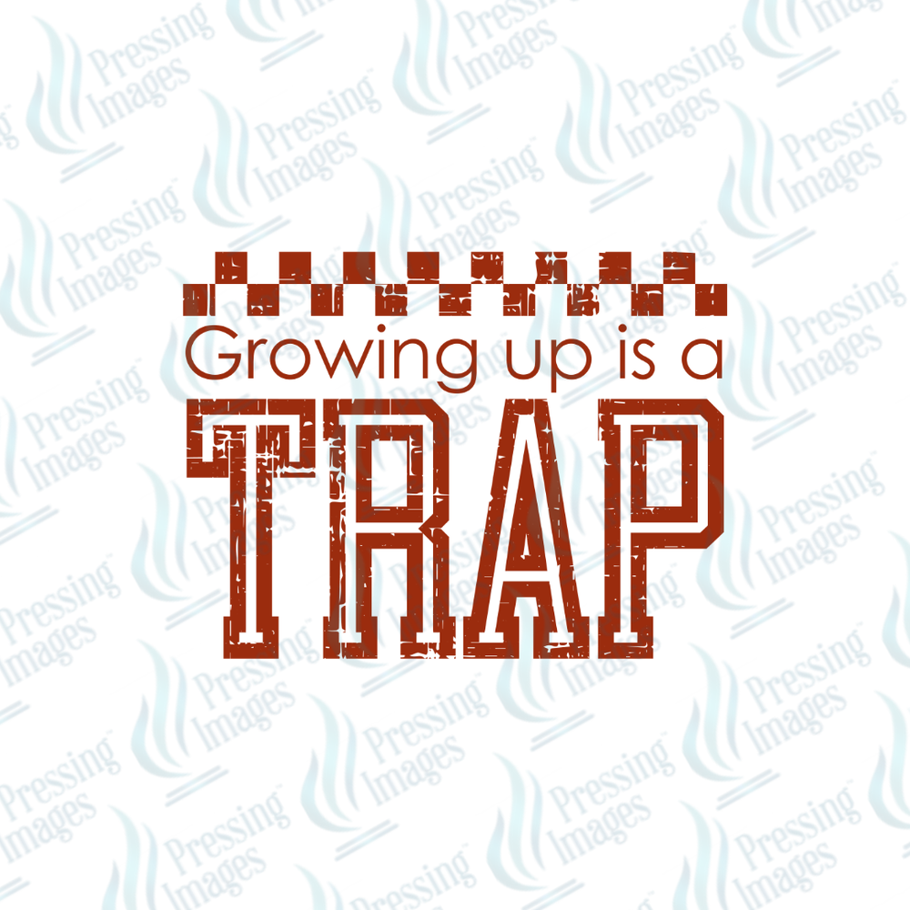 DTF 7315 Growing Up Is A Trap — detail view — Pressing Images Canada