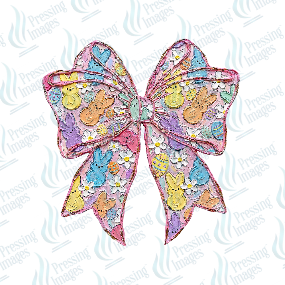 DTF 7327 Brushstroke Easter Bow — detail view — Pressing Images Canada