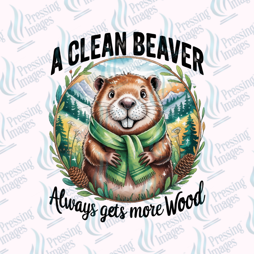 DTF 7352 A Clean Beaver — detail view — Pressing Images Canada