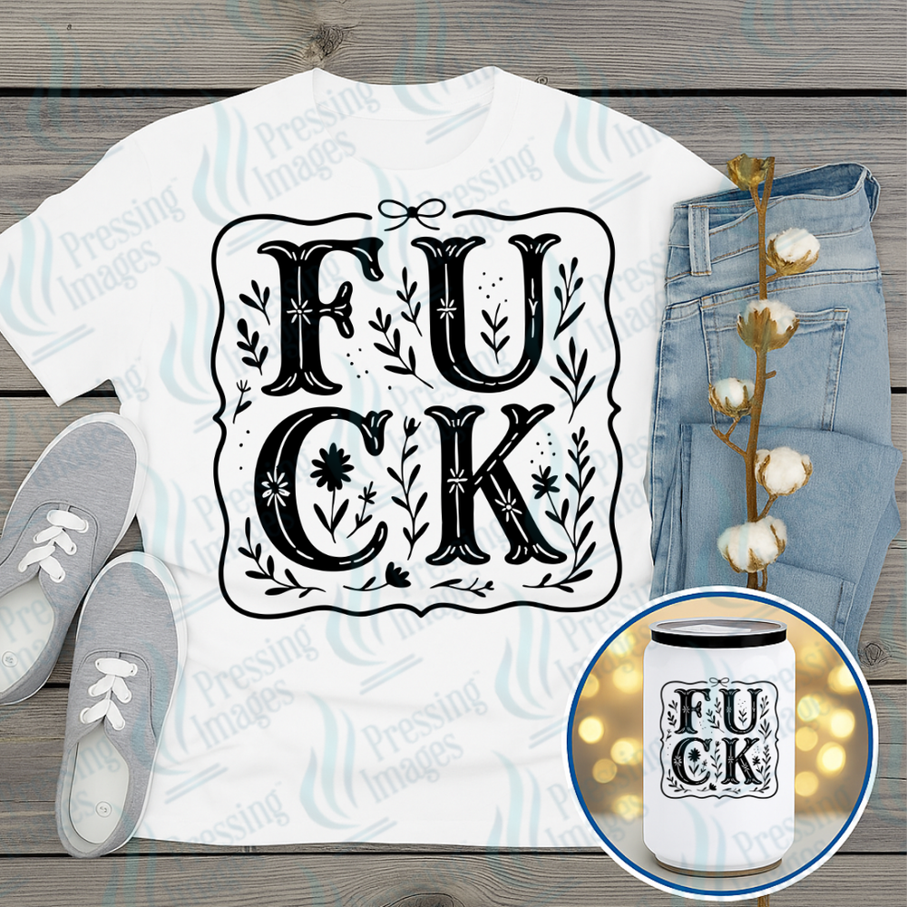 DTF 7360 Fuck — detail view — Pressing Images Canada