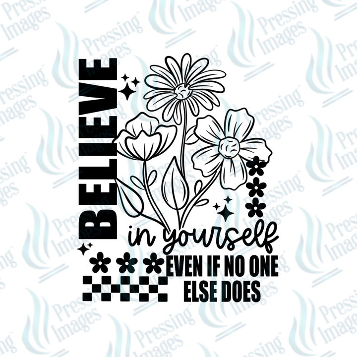 DTF 7405 Believe In Yourself — size reference — Pressing Images Canada