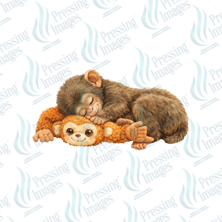DTF 7408 Sleeping Monkey — detail view — Pressing Images Canada