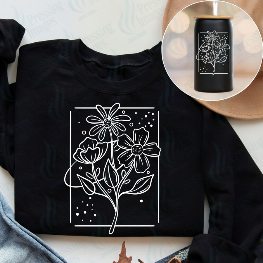 UVD 7429 Line Work Floral — Pressing Images Canada