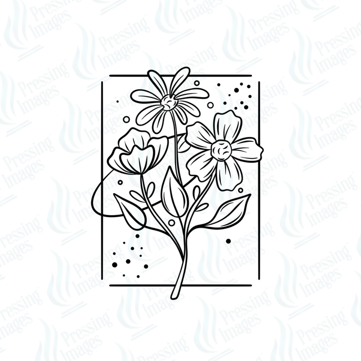 UVD 7429 Line Work Floral — size reference — Pressing Images Canada