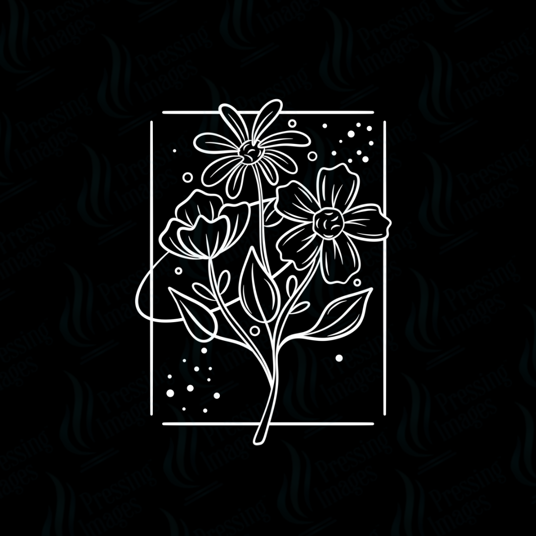 UVD 7429 Line Work Floral — application example — Pressing Images Canada