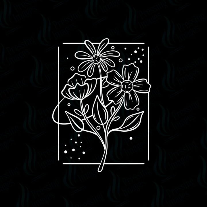 UVD 7429 Line Work Floral — application example — Pressing Images Canada