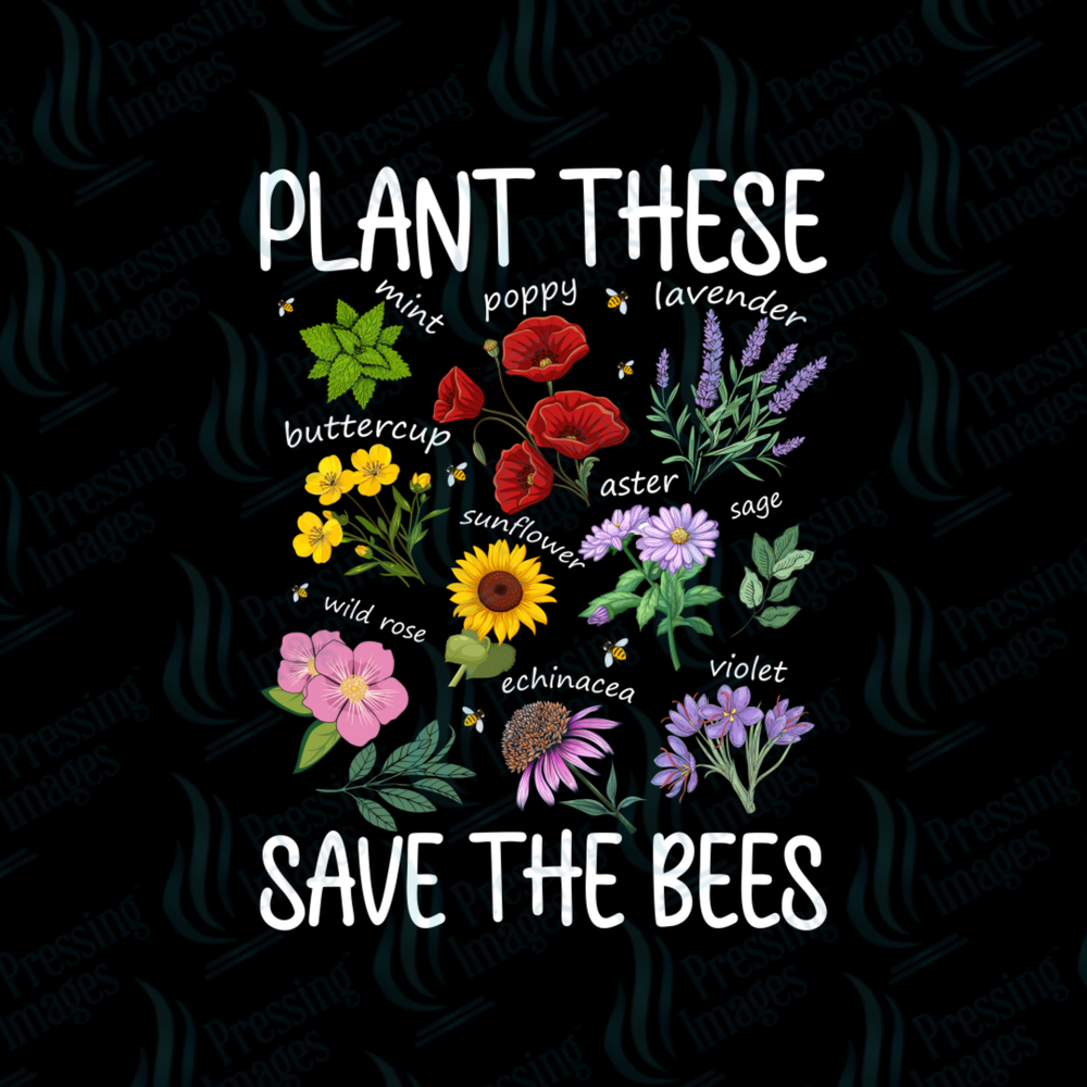 UVD 7433 Plant These Save The Bees — detail view — Pressing Images Canada