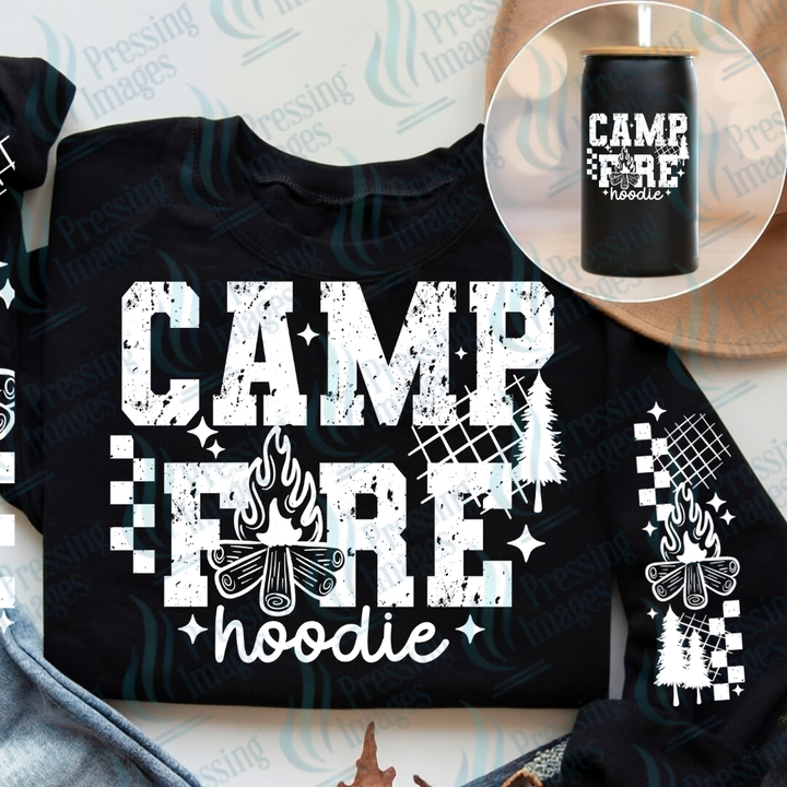 UVD 7449 Camp Fire Hoodie — detail view — Pressing Images Canada