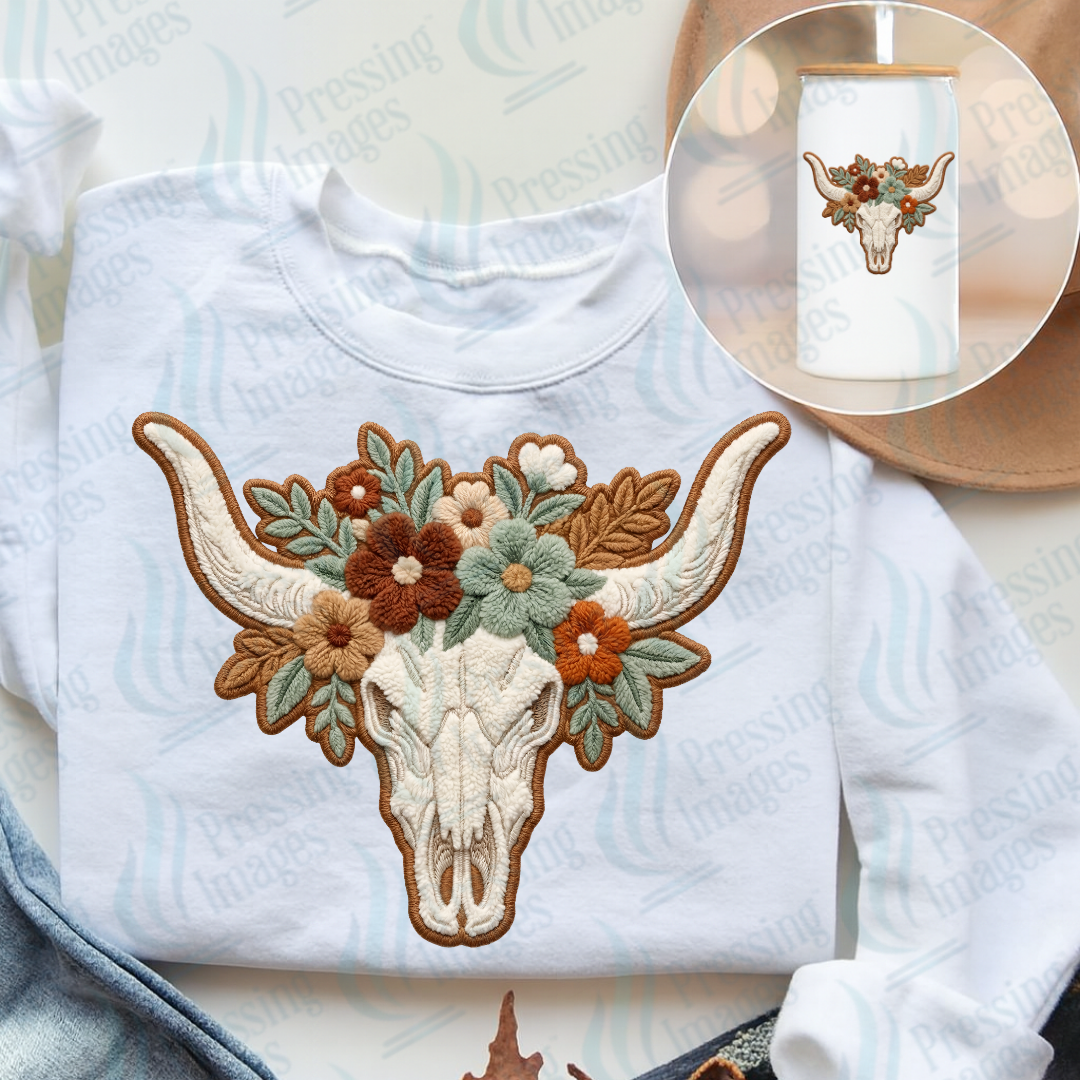 DTF 7472 Faux Bull Skull — Pressing Images Canada