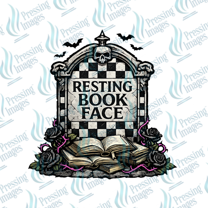 DTF 7485 Resting Book Face — detail view — Pressing Images Canada