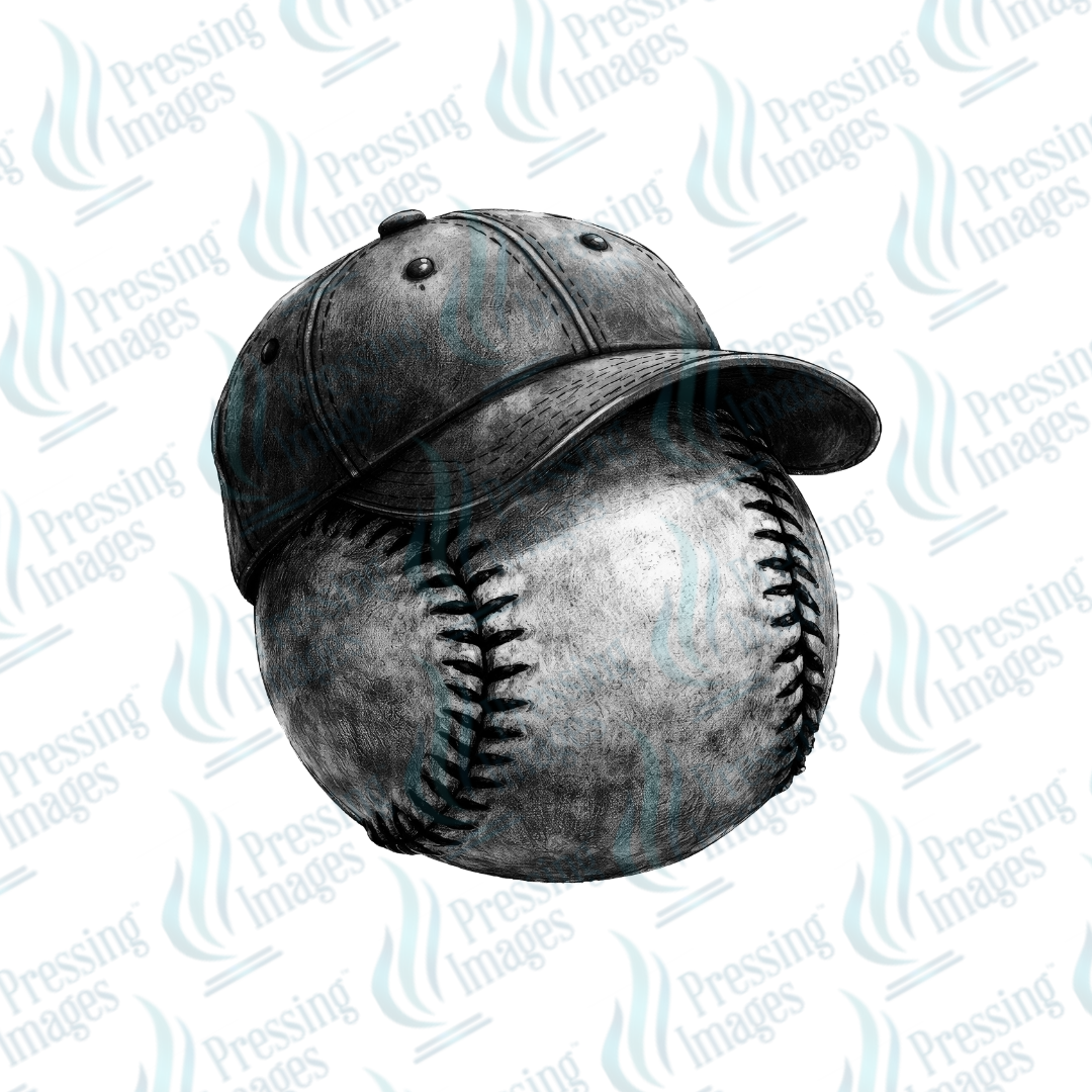 DTF 7500 Baseball With Hat — detail view — Pressing Images Canada