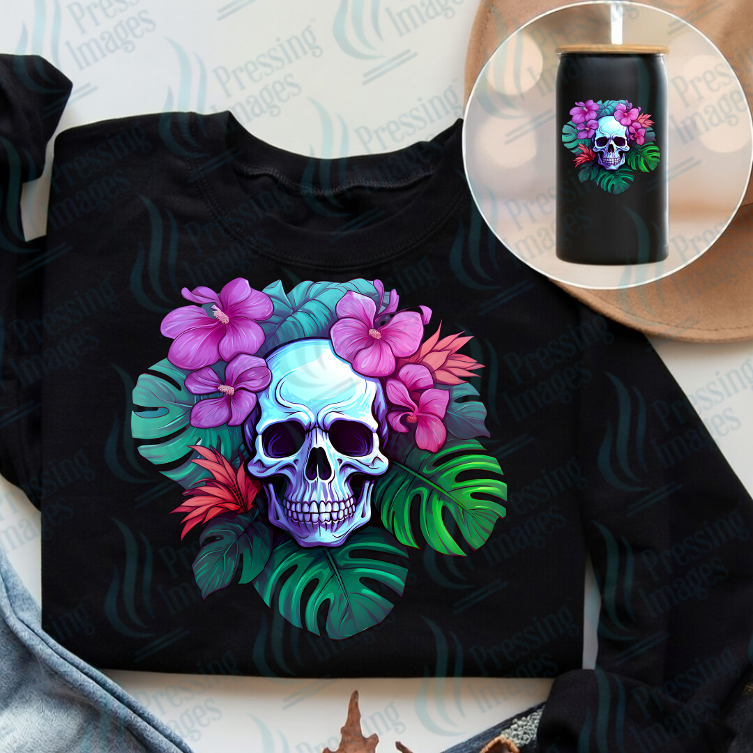 DTF 7556 Floral Skellie — Pressing Images Canada