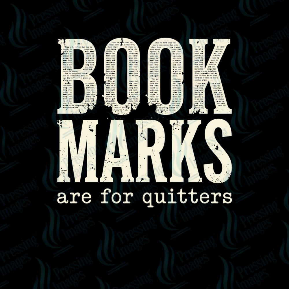 UVD 7563 Book Marks Are For Quitters — detail view — Pressing Images Canada