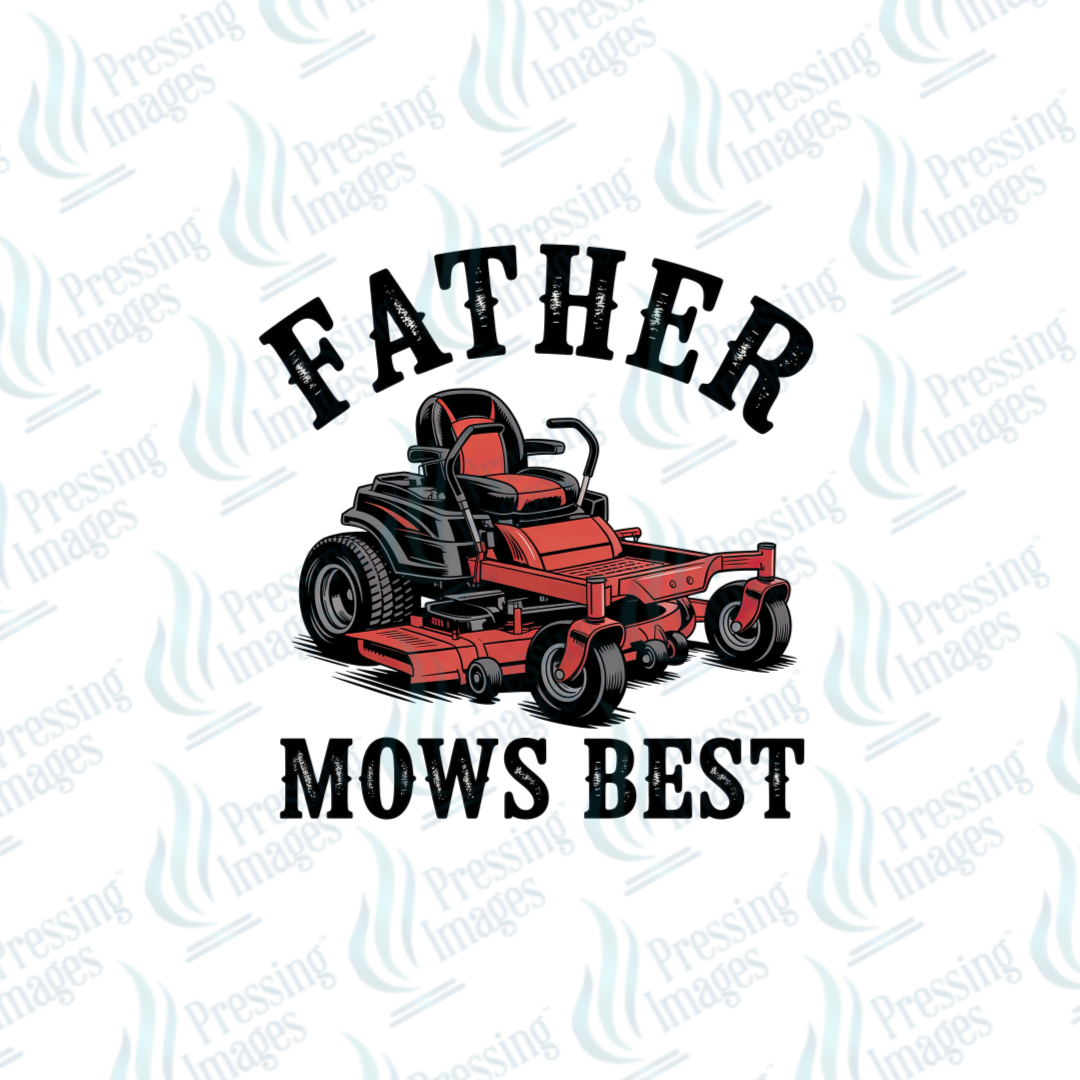 UVD 7573 Father Mows Best — detail view — Pressing Images Canada
