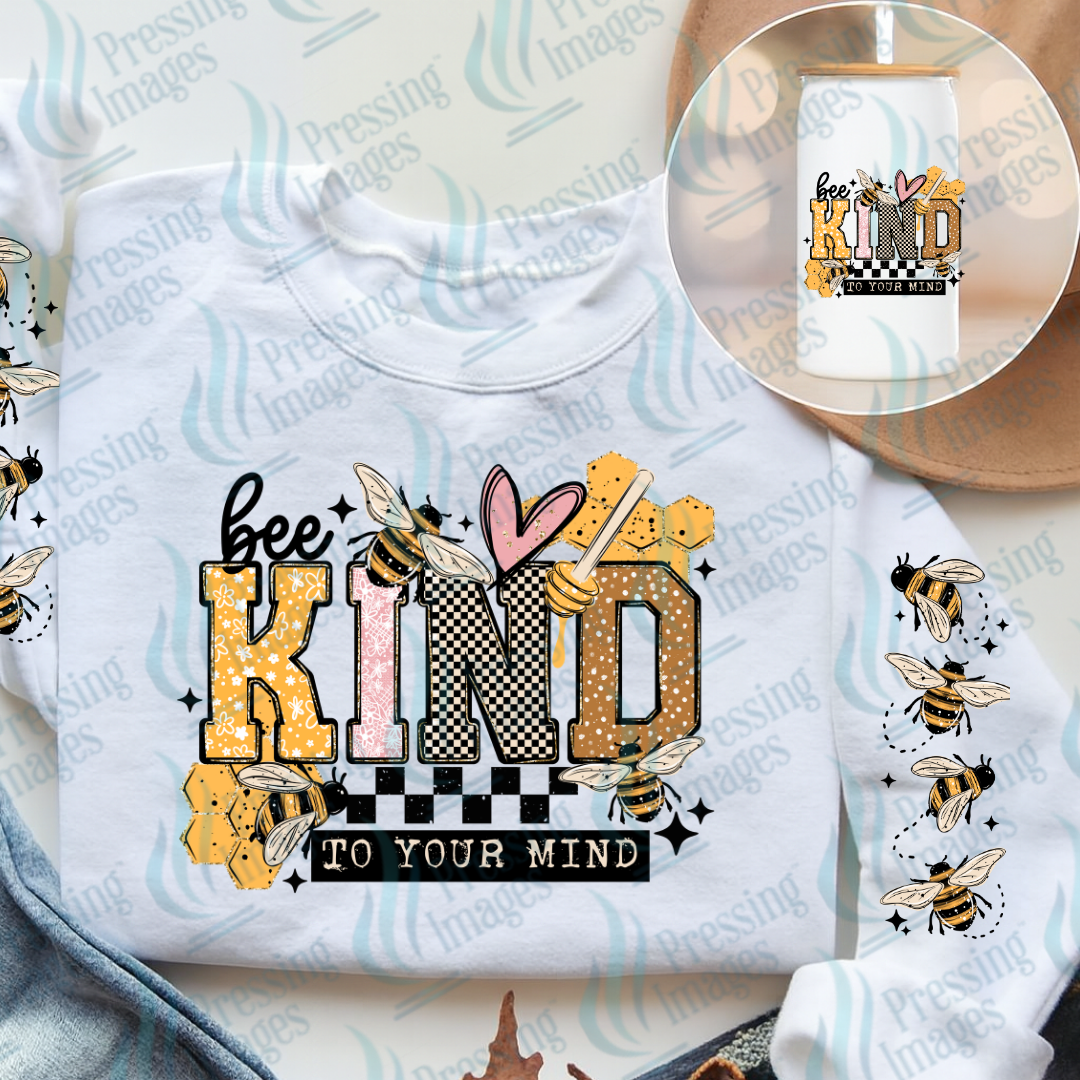 Be Kind w/sleeves DTF Transfer | Pressing Images (DTF 7587)