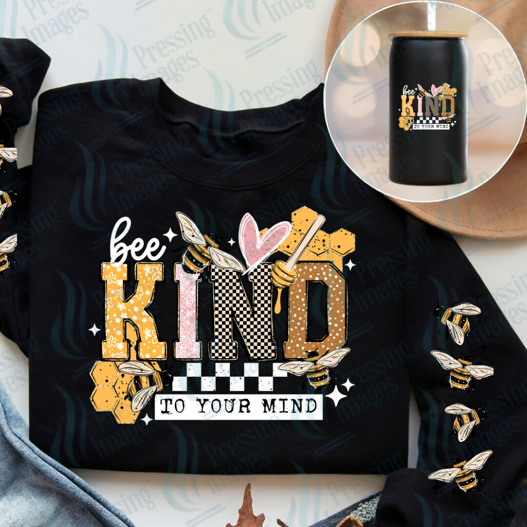 Be Kind w/sleeves DTF Transfer | Pressing Images (DTF 7587)