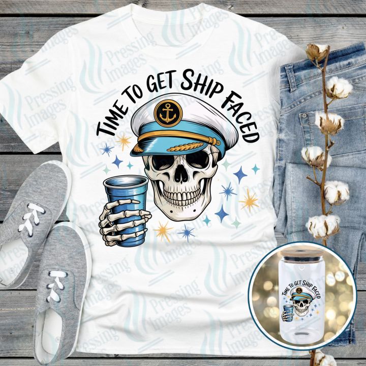 Ship Faced DTF Transfer | Pressing Images (DTF 7595)