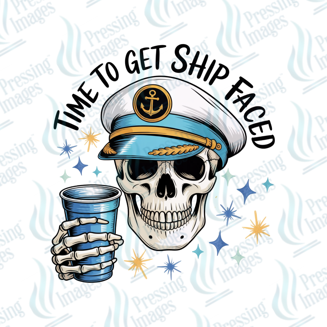Ship Faced DTF Transfer | Pressing Images (DTF 7595)
