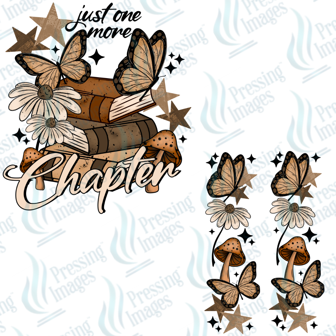 Just One More Chapter w/sleeves DTF Transfer | Pressing Images (DTF 7601)