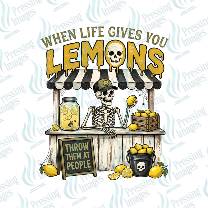 Skeleton Lemon Pressing Images (DTF 7639)
