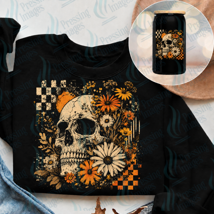Checkered Skeleton Pressing Images (DTF 7644)