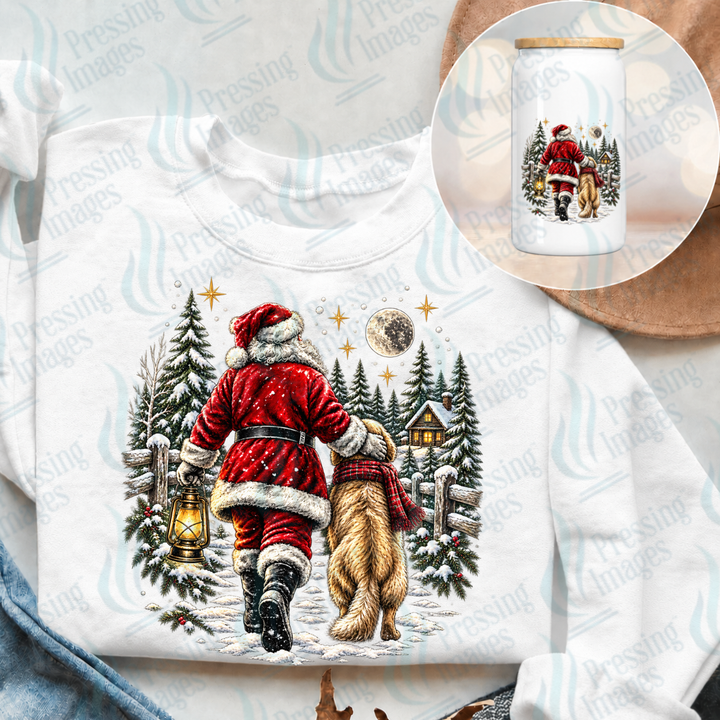 Moonlit Santa and Dog | Pressing Images (#7722)