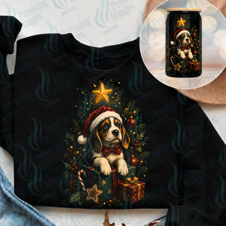 Half Tone Christmas Dog | Pressing Images (#7736)