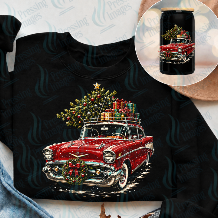 Half Tone Christmas Car  | Pressing Images (#7738)