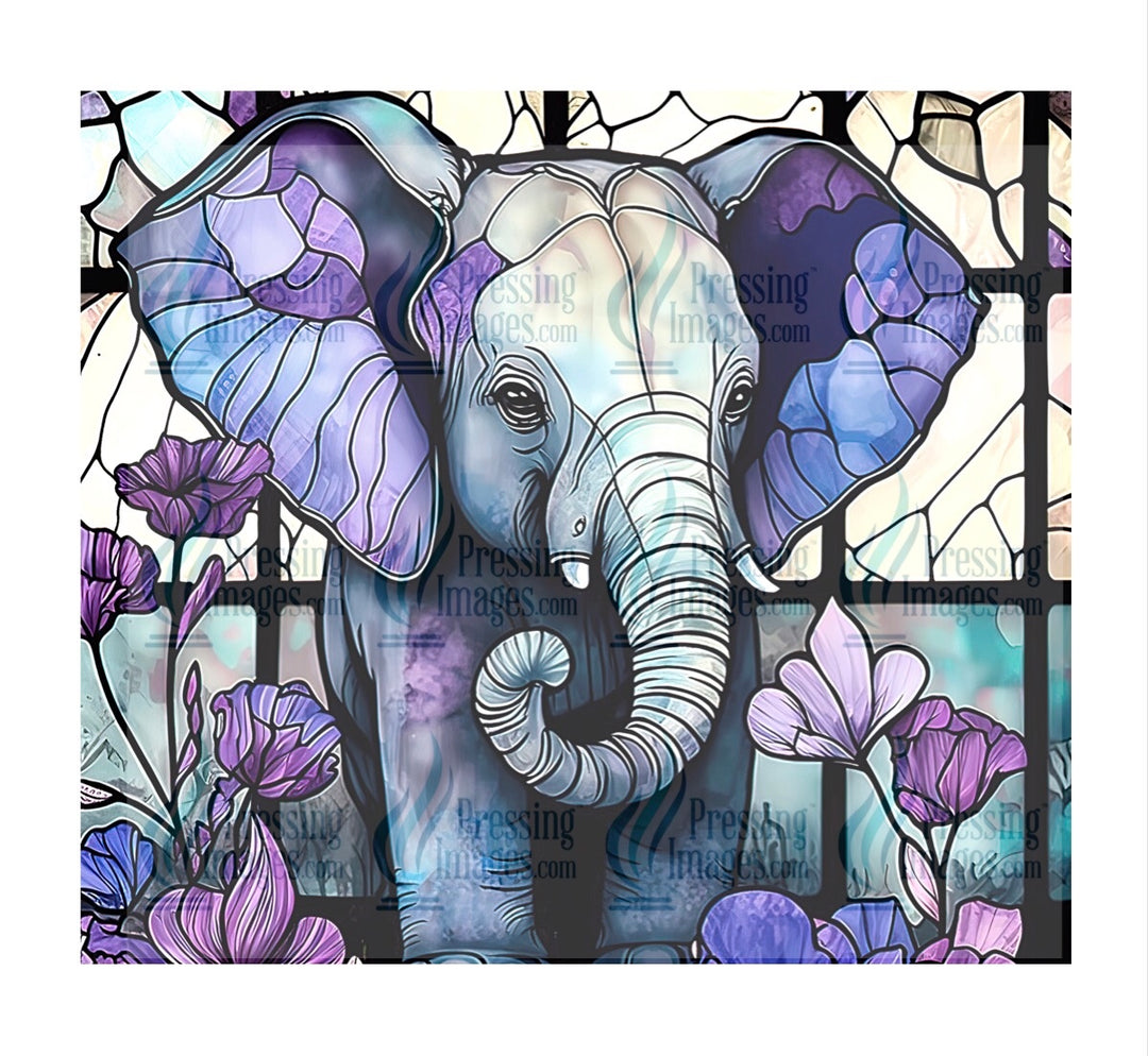 8015 Elephant stained glass tumbler Wrap